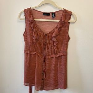 Sweet apostrophe sheer sleeveless top